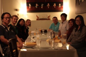 Welcome Dinner for Kasper Kristensen (visiting Ph.D. Student from Marianne Glasius' lab during June-Dec 2012).